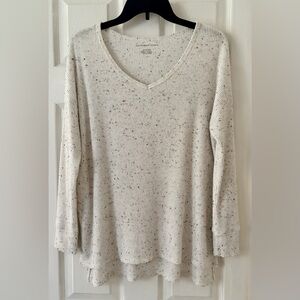 American Eagle Outfitters Ribbed Speckled V-Neck Top